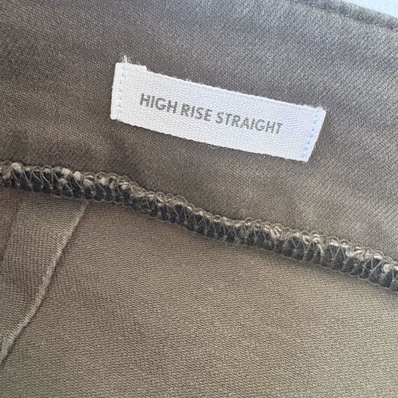 Loft High Rise Straight Olive Green Pants Size 16 Cotton Blend Teacher School - Picture 3 of 12